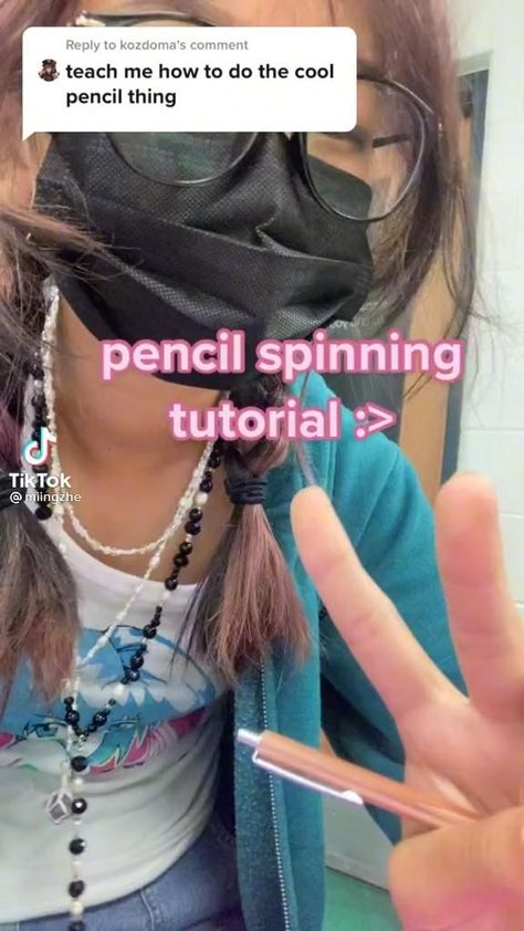 a tiktok ! [Video] | Pen tricks, Hand tricks, Everyday hacks Spinning Pencil Tutorial, How To Do The Pencil Spin, How To Pencil Spin, Pencil Spinning Tricks, Pencil Tricks With Hand, How To Pen Spin, How To Spin A Pencil In Your Hand, Pencil Spinning Tutorial, Pen Spinning Tutorials For Beginners