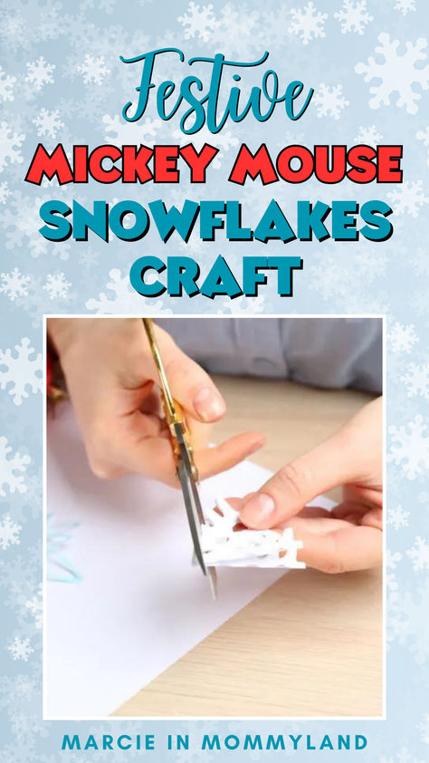 Perfect for families looking to add a touch of enchantment to their holiday decor, this guide provides step-by-step instructions to create your own Mickey-shaped snowflakes. Whether you're using them to adorn your Christmas tree, as unique window decorations, or as a fun activity for a cozy afternoon, these snowflakes are sure to bring smiles and a bit of Disney charm to your home. Gather your scissors and get ready for a flurry of crafting fun! Disney Snowflake Template, Mickey Mouse Snowflakes, Diy Mickey Christmas Decorations, Diy Disney Christmas Decorations, Disney Christmas Decorations Diy, Snowflake Craft For Kids, Mickey Snowflake, Mickey Mouse Diy, Snowflakes For Kids