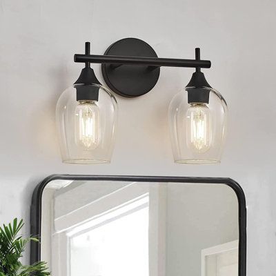 Black Vanity Lights Bathroom, Above Mirror Bathroom Lighting, Black Vanity Lights, Farmhouse Bathroom Light Fixtures, Vanity Lighting Over Mirror, Black Bathroom Vanity Light, Farmhouse Bathroom Light, Black Bathroom Light Fixtures, Black Bathroom Light