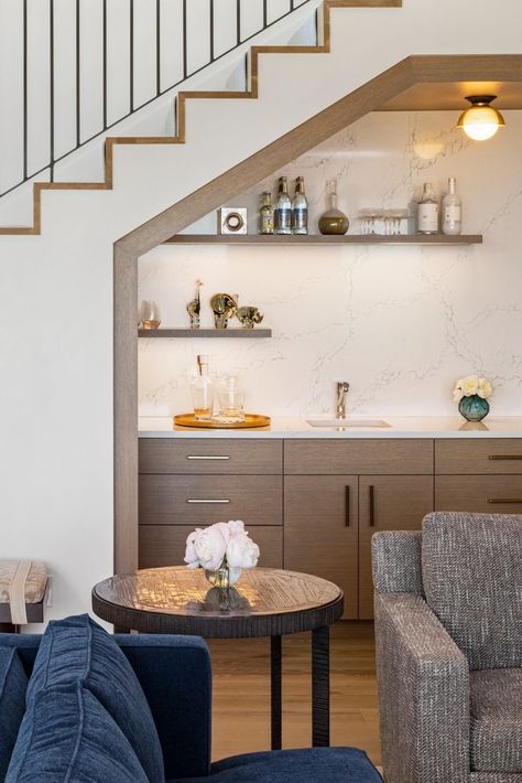 Coffee Bar Under Stairs, Storage Under Staircase, Bar Under Stairs, Under Stairs Nook, Stair Nook, تحت الدرج, Staircase Storage, Under The Stairs, Built In Bar