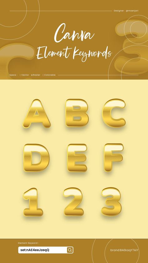 Shining Gold Foil Alphabet Canva Element Keywords fontesnocanva #canvacreators #canvacollections🍂 Canva Shortcuts, Canva Sticker, Canva Letters, Canva Free Elements, Canva Codes, Canva Keywords, Keyword Elements Canva, Alphabet Photos, Canva Tips