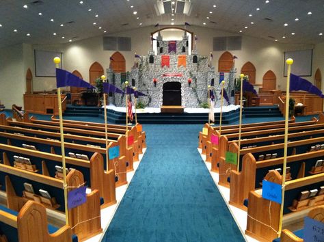 Armor Of God Vbs Decorations Vacation Bible School, Medieval Castle Decor, Vbs Medieval Theme, Armor Of God Decoration Ideas, Castle Vbs Decorations, Armor Of God Vbs Decorations, Kingdom Vbs Crafts, Medieval Vbs, Mighty Fortress Vbs