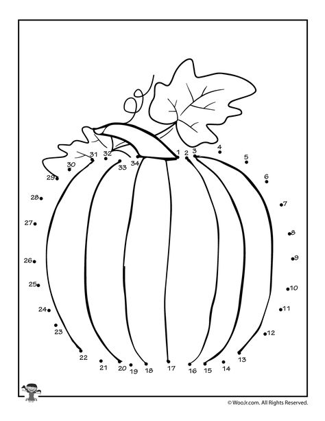 Fall Pumpkin Connect the Dots Page Hard Dot To Dot, Dot Coloring Pages, Sunday School Coloring Sheets, 2nd Grade Crafts, Pumpkins Kindergarten, Dot To Dot Printables, Fall Worksheets, Free Printable Puzzles, Children's Church Crafts