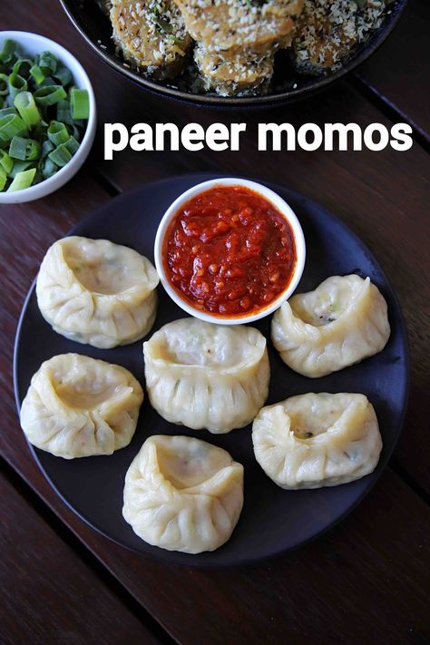 paneer momos recipe | paneer momo | veg paneer momos Paneer Momos Recipe Video, Paneer Momos Recipe, Paneer Momos, Chinese Platter, Veg Noodles Recipe, Veg Crispy, Street Food India, Veg Momos, Mauritian Food