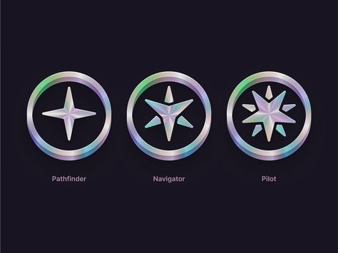 Stellar Badges by Courtney Askew for Heyo on Dribbble App Badges, Badge Icon, Badge Design, Action Poses, Game Ui, Ui Design, Some Fun, Creative Professional, Design Inspiration