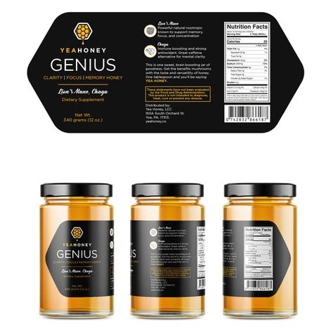 Honey Labels: the Best Honey Label Design Ideas | 99designs Chili Garlic Logo, Honey Label Design Ideas, Honey Logo Ideas, Honey Ads, Bottle Sticker Design, Honey Packaging Ideas, Cake Brochure, Honey Logo Design, Honey Business