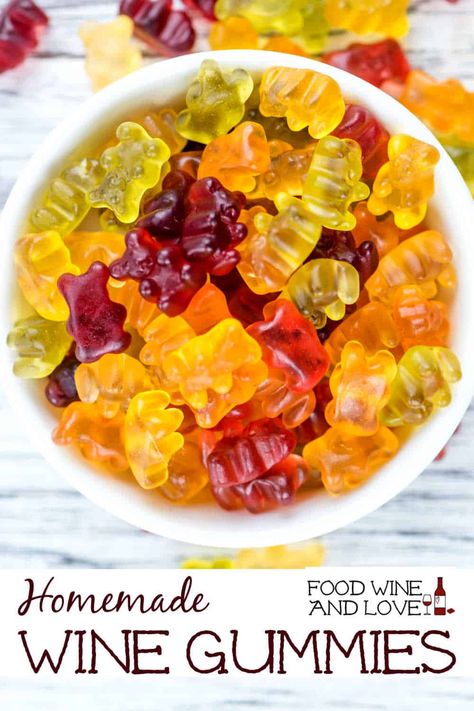 Homemade Wine Gummies #homemade #diy #gummy #gummies #bears #candy #wine #boozy Alcohol Gummy Bears, Wine Gummies, Gum Recipe, Candy Homemade, Homemade Gummy Bears, Homemade Gummies, Gummies Recipe, Bear Recipes, Wine Flavors