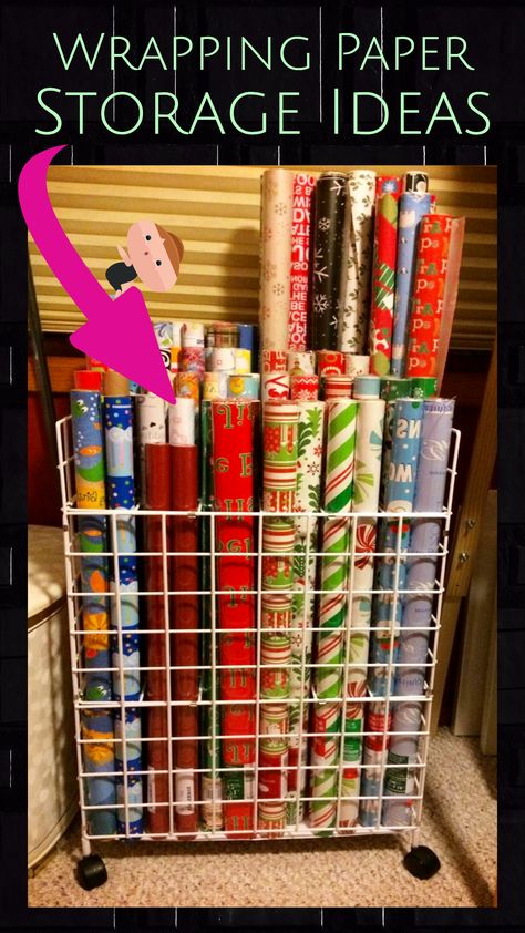 Craft Storage Closet, Organizing Clutter, Wrapping Paper Organization, Craft Storage Solutions, Gift Wrap Organization, Craft Paper Storage, Diy Wrapping Paper, Food Shelf, Gift Wrapping Station