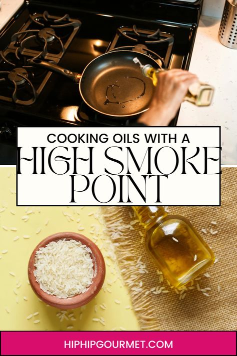 oil being drizzled into a frying pan on a stove, rice next to oil Diy Cooking Oil, High Heat Cooking Oil, Best Cooking Oil, Handle The Heat, Diy Cooking, Cooking With Olive Oil, Cooking Oils, Cooking Games, Clarified Butter