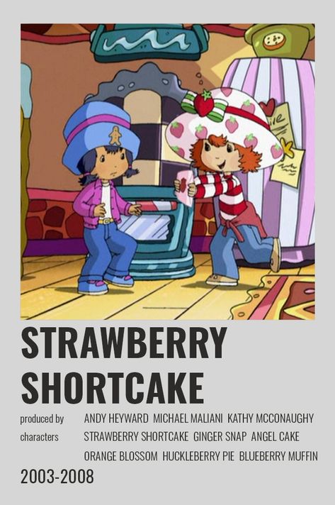 Cartoon Posters Minimalist, Cake Poster, Old Kids Shows, Movie Character Posters, Shortcake Cake, Old Cartoon Shows, Strawberry Shortcake Cake, Iconic Movie Posters, Childhood Memories 2000