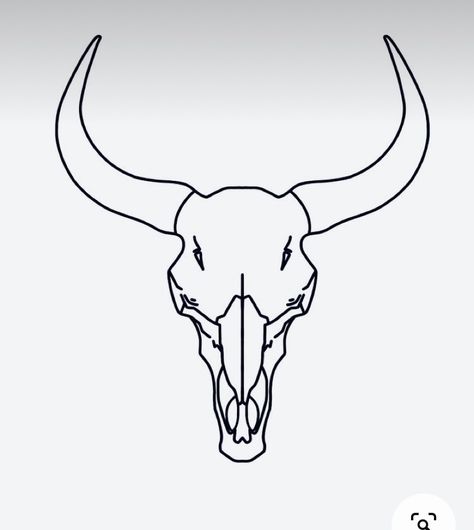 Longhorn Tattoo, Easy Tattoos To Draw, Hair Tattoo Designs, Bull Skull Tattoos, Cowgirl Tattoos, Cowboy Tattoos, Simple Skull, Country Tattoos, Skull Stencil