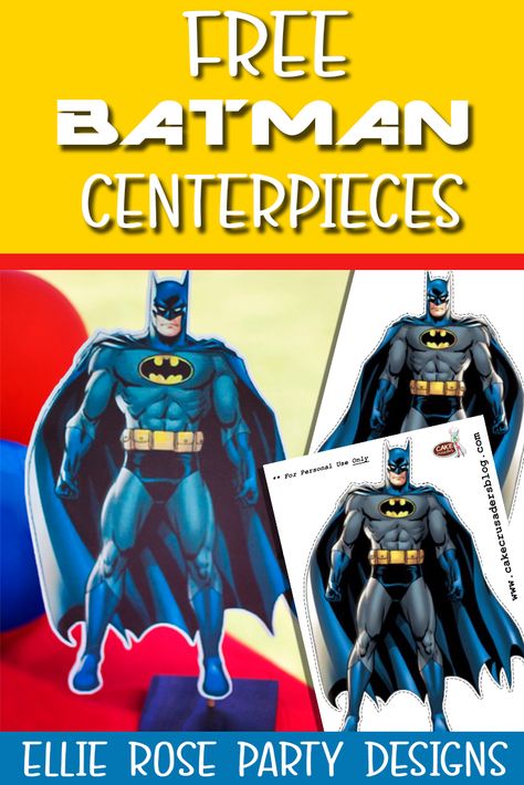 Are you having a Batman birthday party? Needing some more Batman Party Ideas? Download these free DIY Batman Centerpiece printable decorations. Follow along with our easy step by step video tutorial. Click through to download #batmanpartyideas #batmancenterpieces #freebatmanprintables #batmanpartydecorations #batmantabledecorations Superhero Birthday Party Food, Batman Birthday Party Ideas, Avengers Cupcakes Toppers, Batman Printables, Avengers Party Ideas, Batman Party Supplies, Batman Party Decorations, 21st Party Ideas, Diy Batman