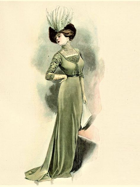 Fashion Plate - De Gracieuse - 1909 1900-1909 Fashion, 1909 Fashion Plate, 1910s Fashion Drawing, 1900s Fashion Plates, 1900s Womens Fashion, 1900s Fashion Woman, 1912 Fashion Women, 1900 Fashion Women, 1910 Fashion Women