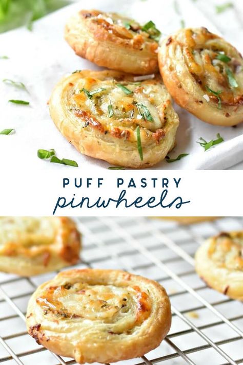 Ham Cheese Puff Pastry, Mozzarella Appetizers, Pastry Pinwheels, Puff Pastry Pinwheels, Puff Pastry Appetizers, Pastry Appetizer, Cheese Puff, Cheese Puff Pastry, Savory Pastry