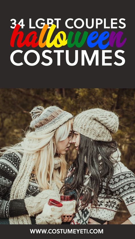 Halloween Costumes For Lesbian Couple, Lesbian Halloween Costumes Couples, Lesbian Couple Costumes, Lesbian Costume Ideas, Lesbian Couple Halloween Costumes, Lesbian Halloween Costumes, Lesbian Halloween, Gay Halloween Costumes, Gay Halloween