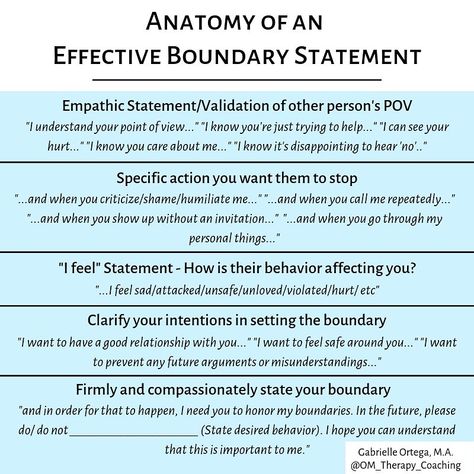 Healthy Boundary Statements, Boundaries Script, Boundary Statements, Assertive Communication, Healthy Boundaries, Relationship Help, After Life, Mental And Emotional Health, Emotional Intelligence