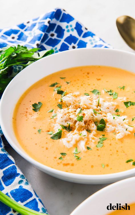 Crab Bisque Recipe, Seafood Bisque Recipe, Soup Seafood, Bisque Soup Recipes, Seafood Soup Recipes, Bisque Soup, Summer Seafood Recipes, Crab Bisque, Seafood Bisque