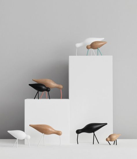 Normann Copenhagen Shorebird, medium, black Norman Copenhagen, Copenhagen Furniture, Copenhagen Design, Shorebirds, Normann Copenhagen, Scandinavian Decor, Scandinavian Home, Steel Legs, Solid Oak