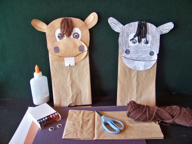 DONKEY PAPER BAG PUPPET Resurrection Crafts, Quest Ideas, Farm Week, Bag Puppet, How To Make A Paper Bag, Paper Bag Crafts, Puppets For Kids, Paper Bag Puppets, Puppets Diy