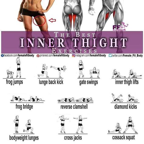 53 Likes, 1 Comments - FemaleFitBody (@femalefitbody) on Instagram: “The Best INNER THIGHT Exercises  #frogjumps #lungebackkick #gateswings #innerthinlifts…” Inner Leg Workouts, Inner Leg Workout, Oils For Congestion, Inner Thigh Exercises, Inner Thigh Lifts, The Eleventh Doctor, Inner Thigh Workout, Eleventh Doctor, Thigh Exercises