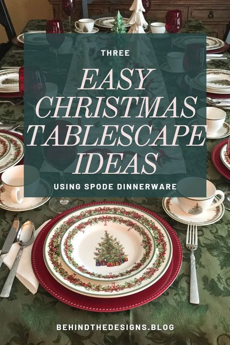 Get three easy Christmas tablescape ideas using Spode Tree Dinnerware. Christmas Dinnerware Sets, Christmas Table Setting, Christmas Tree On Table, Christmas Dinnerware, Christmas Entertaining, Tablescape Ideas, Christmas Tablescape, Days Before Christmas, Spode Christmas Tree