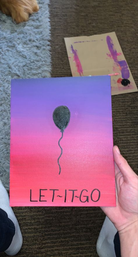 Balloon Painting, Easy Canvas, Painting Canvases, Easy Canvas Art, Canvas Ideas, Gifts For Your Boyfriend, Small Canvas, Let It Go