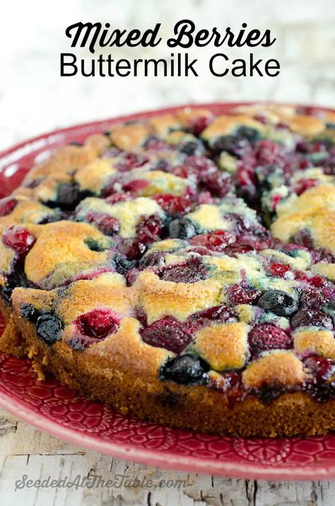 Mixed Berries Buttermilk Cake - Easy Recipes for Family Time - Seeded At The Table Harvest Moon Light Of Hope, Mixed Berry Cake, Berry Cake Recipe, Buttermilk Cake, Buttermilk Recipes, Berry Cake, Berries Recipes, Moon Light, Breakfast Cake