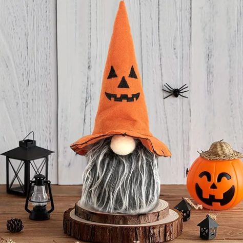 Nwt Pumpkin Gnome Absolutely Adorable Halloween Decor Measurements In Photos Limited Quantity Available -- Gets Yours While They Last Other Gnomes Available In My Shop Don't Forget To Bundle 2+ Items From My Shop For 15% Discount Gnome Pumpkin Decorating Ideas, Diy Gnomes Halloween, Halloween Gnome Made Out Of Pumpkin And Mop, Halloween Nomes, Halloween Gnomes Diy, Fall Gnomes Painted On Wood, Bat Gnome Diy, Halloween Sock Gnomes, Crochet Halloween Nomes