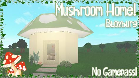 Fun mushroom house! Mushroom Bloxburg House, Bloxburg Mushroom House, Bloxburg Tips, Codes Wallpaper, Decals Codes, Bloxburg Builds, Bloxburg Decals Codes Wallpaper, Code Wallpaper, Bloxburg Decals Codes