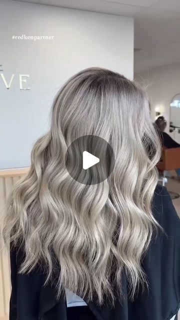 Redken on Instagram: "#RedkenPartner @hairby_kenziek used shades from the #ShadesEQSilverStrong collection 🩶 to create the perfect ashy, silvery blonde and we can't stop watching the process 😍 

The #RedkenRecipe:
Root: #ShadesEQ 08N + 🩶07P
Gloss: Shades EQ 09V + 🩶 09P + 🩶 010P + 🩶 010T + splash of 09G

Have you restocked these shades yet?  Let us know ⬇️" Silvery Blonde, The Process, To Create, Blonde, Shades, Hair, Instagram