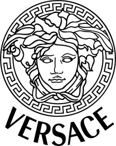 Versace Logo, Versace, Cricut, White, Black