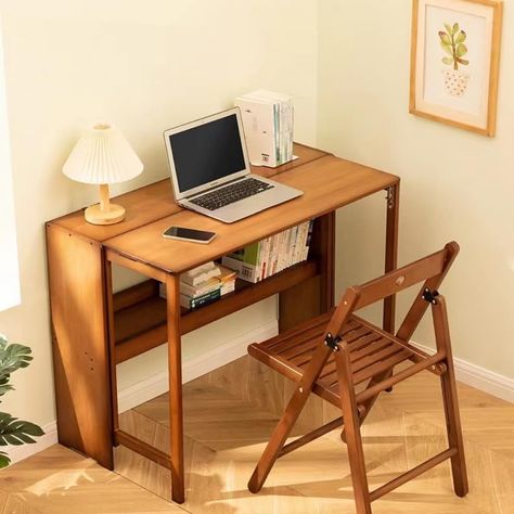 PRICES MAY VARY. 【Size】: 100cm (L) x 54cm(W) x 76cm (H) ./39.4in (L) x 21.2in(W) x 30in (H). 【Material】:Our computer desks are made of bamboo material and are strong enough for your daily use. 【Design】: Simple stylish design yet Functional and suitable for any room. 【Install】:Provide detailed instructions and tools, quick and convenient assembly. 【Service】: If you have any questions about the product, please contact us promptly and we will solve them for you as soon as possible. Description Feat Desks For Small Spaces, Folding Desk, Simple Desk, Apartment Aesthetic, Laptop Table, Aesthetic Rooms, Home Office Space, Apartment Room, Home Office Design