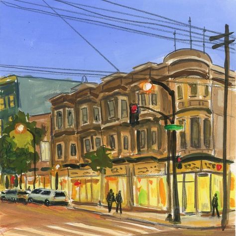 Travel Sketching, Amy Stewart, Walking Around The City, Building Sketch, Building Painting, Architecture Drawing Art, Travel Sketches, San Fran, Easy Travel