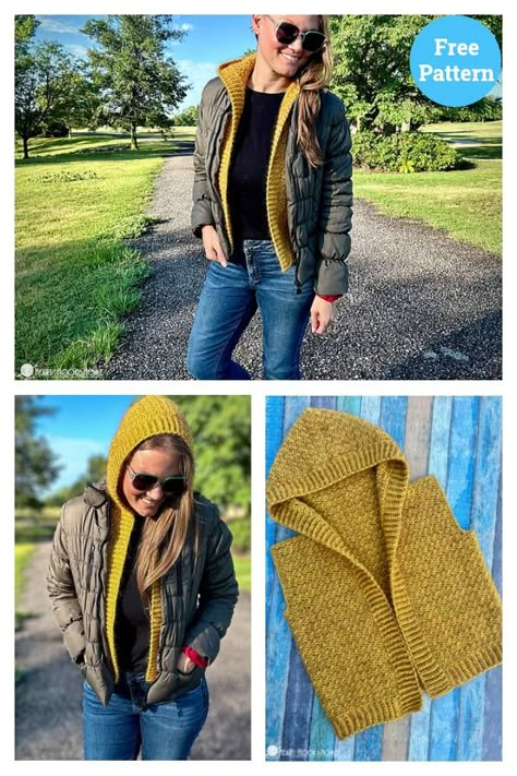 Crochet hooded cowl