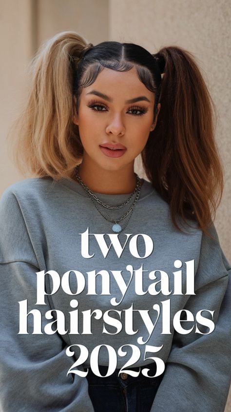 Two ponytail hairstyles are an easy way to create a chic yet playful look. Whether you have natural hair 4c, short hair, or long hair, adding braids cornrows, knotless braids, or a swoop makes it even more stylish. Perfect for black women, kids, or school, this aesthetic style is both cute and trendy. Try these tutorial ideas for 2025 and elevate your look with bows or a half-up twist Two Ponytail Hairstyles For School, Natural Hair 4c Short, Ponytail Hairstyles For School, Ponytail Hairstyles With Braids, 4c Short Hair, 4c Styles, Short Hair Or Long Hair, Two Ponytail Hairstyles, Natural Hair 4c