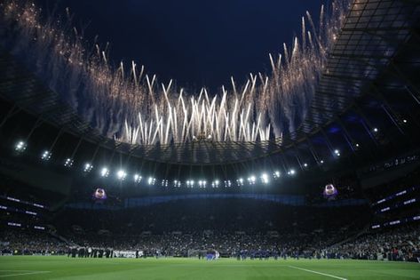 Son Heung-min christens new stadium with first Spurs goal in win over Palace | Football | The Guardian Lucas Moura, Champions League Football, Sports Page, Mauricio Pochettino, The Big Boss, Premier League Matches, Crystal Palace, Tottenham Hotspur, The Guardian