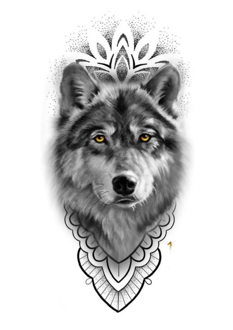 Wolf Face Tattoo, Animal Sleeve Tattoo, Geometric Mandala Tattoo, Wonderland Tattoo, Wolf Face, Wolf Tattoo Design, Geometric Mandala, Tattoo Stencil Outline, Mandala Tattoo Design