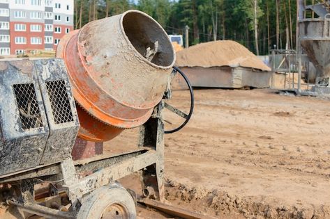 Photo industrial concrete mixer at a con... | Premium Photo #Freepik #photo #concrete-mixer #concrete-construction #steel-construction #construction-equipment Concrete Mixers, Construction Site, Premium Photo, Stock Photos, Marketing