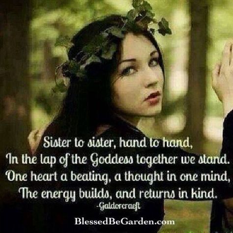 Sister to Sister Chant. Witch Chants, Witch's Cauldron, Celtic Myth, Witch Quotes, Oh My Goddess, Eclectic Witch, Pagan Witch, Sacred Feminine, Wiccan Spells