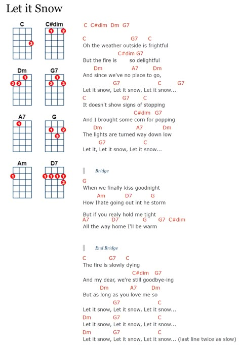 Let it snow, let it snow, let it snow. Ukulele Let It Snow Lyrics, Island Strum Ukulele, Ukulele Christmas Songs Easy, Christmas Ukulele Songs, Christmas Ukulele, Ukulele Tabs Songs, Christmas Carols Lyrics, Christmas Guitar, Easy Ukulele Songs