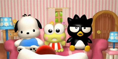 When the show begins... Sanrio Desktop Wallpaper Gif, Hello Kitty Wallpaper Laptop Gif, Pochacco Gif, Sanrio Gif, Vlog Intro, Banners Gif, Sanrio Style, Pink Hello Kitty Wallpaper Iphone, Cat Games