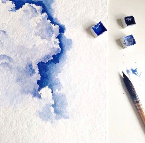 Watercolor Clouds, Watercolor Blog, Color Cloud, Watercolor Sky, Watercolor Painting Techniques, Cloud Painting, Watercolor Sketch, Watercolor Inspiration, Watercolor Techniques