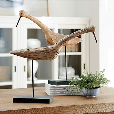 Mounted White Heron Console Bookshelf, Coastal Office, White Heron, Table Sculpture, Sculpture Decor, White Cheese, Outdoor Mirror, Beach Wood, Unique Housewarming Gifts