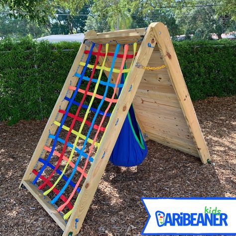 Our awesome Rock Wall gets a lot of press, but let's take a moment to appreciate our awesome Cargo Net with a great view of the Sensory (aka chill) pod! Get all three in our easy-to-assemble Climbing Wall Kit or our Fully-Assembled Climbing Wall. Grab yours at www.caribeanerkids.com and let the adventures begin! #caribeanerkids #caribeanerkidsclimb #kidsclimbingwall #kidsclimbing #kidsclimb #diyplayground #letthembelittle #diyplayideas #playoutside #grossmotorskills #backyardadventures #sho Outdoor Climbing Wall, Kids Climbing Wall, Diy Climbing Wall, Kids Climbing Frame, Backyard Playset, Climbing Walls, Backyard Adventure, Kids Climbing, Diy Playground