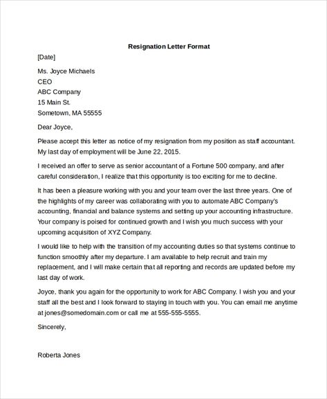 FREE 9+ Sample Letters of Resignation in PDF | MS Word Teacher Resignation Letter, Form Letter, Resignation Letter Format, Letter Of Resignation, Personal Reference Letter, Professional Reference Letter, Resignation Template, Job Letter, Resignation Letter Sample