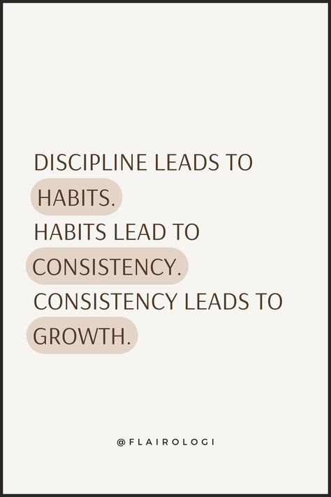 discipline leads to habits-flairologi Discipline Quotes, Vision Board Photos, Vision Board Affirmations, Vision Board Inspiration, Motiverende Quotes, Positive Self Affirmations, Daily Inspiration Quotes, A Quote, Note To Self