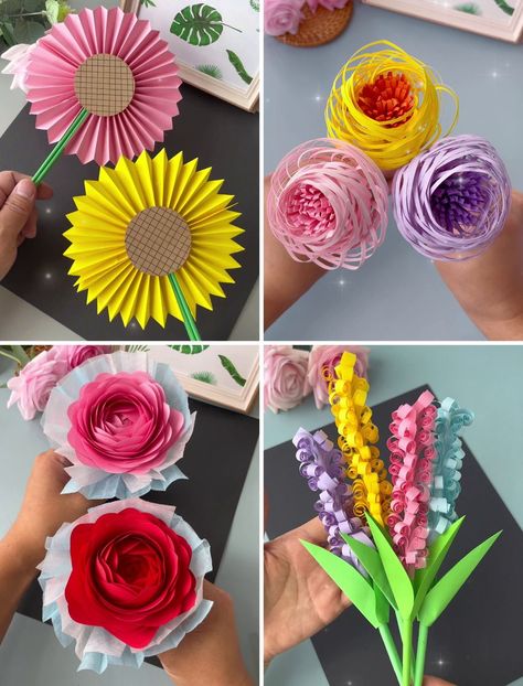 Paper Flower Crafts For Kids, Flower Crafts For Kids, Miniature Cafe, Fun Origami, Simple Paper Flower, Trigonometric Functions, Paper Party Decorations, Halloween Paper Crafts, Origami For Beginners