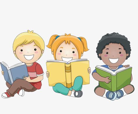 Reading Clipart, Student Clipart, Reading Cartoon, Preschool Designs, Kids Reading Books, Student Drawing, Drawing Studies, Kids Clipart, Book Drawing