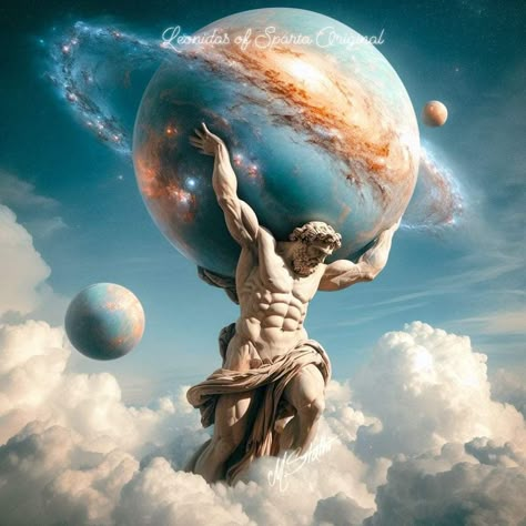 Atlas Tattoo, Cosmos Art, Greek Mythology Tattoos, Images D'art, Mythology Tattoos, Greek Mythology Art, Greek Sculpture, Earth Art, Mythology Art