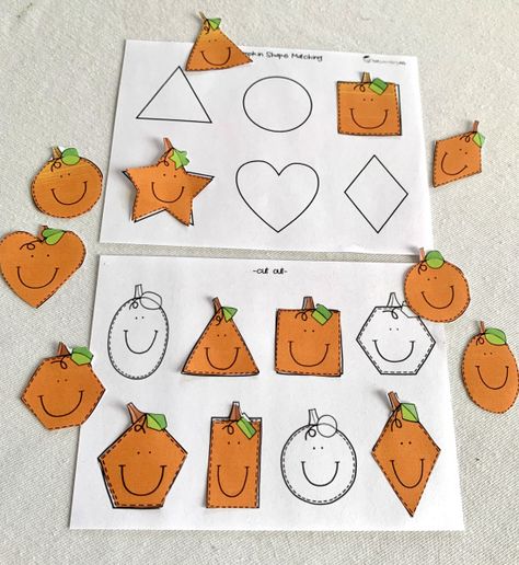 Spookily The Square Pumpkin Snack, Pumpkin Shape Sorting, Pumpkin Shapes Preschool, Halloween Shape Activities Preschool, Pumpkin Matching Game, Fall Shapes Preschool, Spookley The Square Pumpkin Preschool, Spookily The Square Pumpkin Craft, Spooky The Square Pumpkin Activities